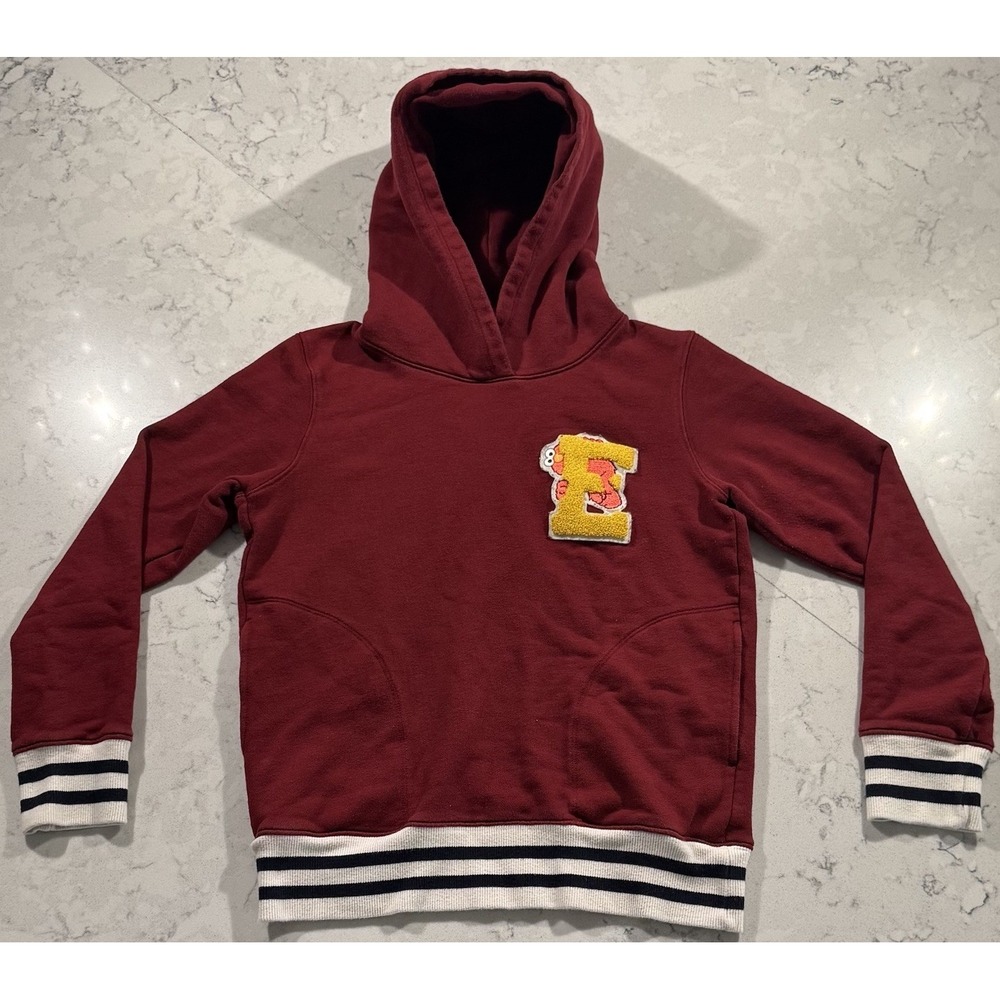 Uniqlo x Sesame Street Elmo Hoodie Mens Medium Burgundy Fleece Unisex Sweatshirt